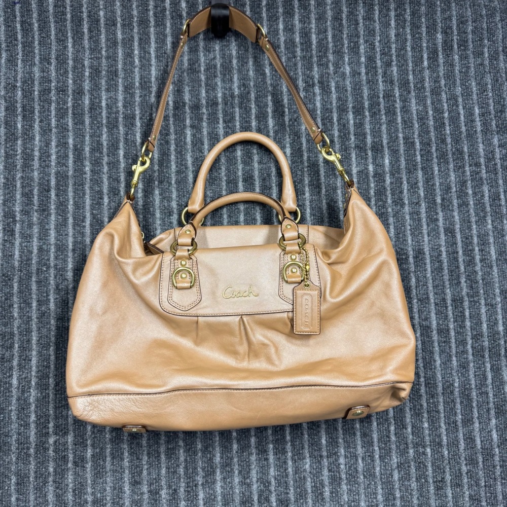 Coach Ashley Satchel Large Tan Leather Gold Hardware F15447 (2211)‎